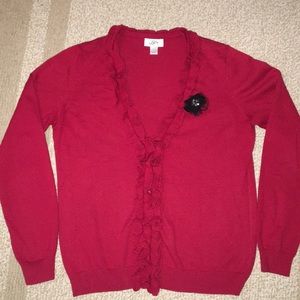 Loft ruffled cardigan